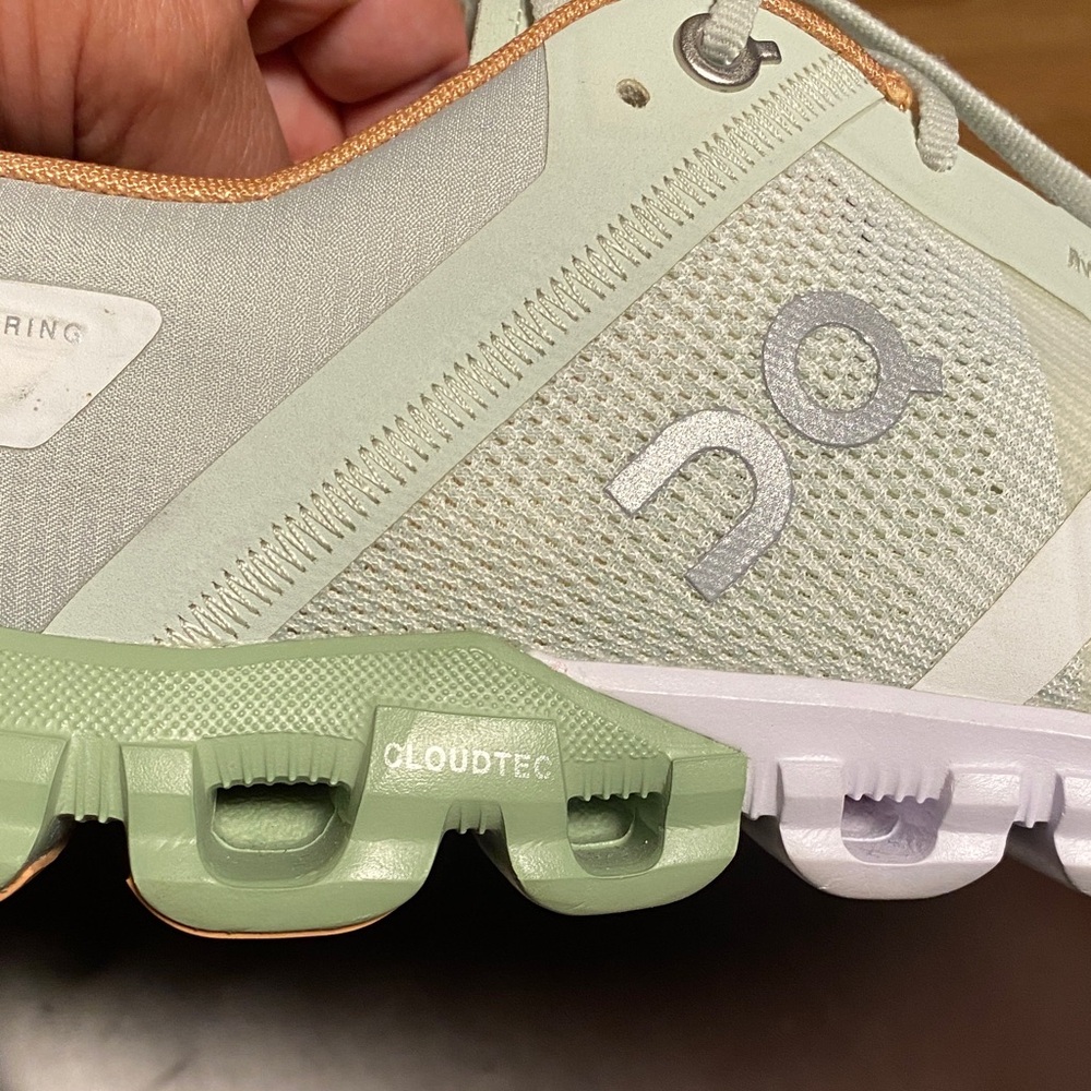 On Running Women's Shoes in Mint and Peach - Picture 8 of 8